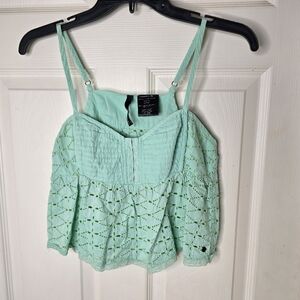 Mint Green Eyelet Lace‎ O'Neill Women's crop Top S